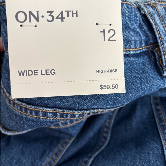 Classic wide Leg Blue Denim Women's Jeans on 34th Y2K 90s - Picture 3 of 7